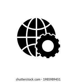 Icono de configuración, logotipo de engranajes aislado en fondo blanco