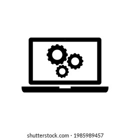 Settings icon, gear logo isolated on white background