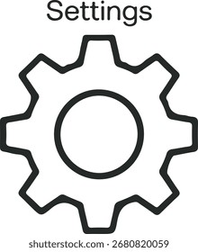 Configuraciones Icon Gear Symbol para configuración y opciones