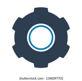 Settings Icon with Gear Symbol. Flat style vector EPS.