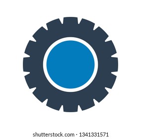 Settings Icon with Gear Symbol. Flat style vector EPS.