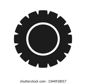 Settings Icon with Gear Symbol. Flat style vector EPS.