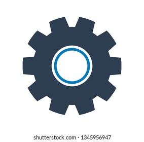 Settings Icon with Gear Symbol. Flat style vector EPS.