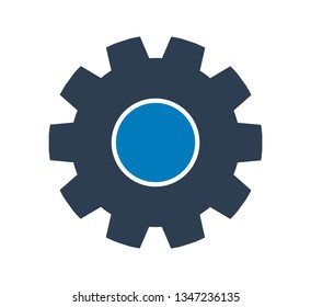 Settings Icon with Gear Symbol. Flat style vector EPS.
