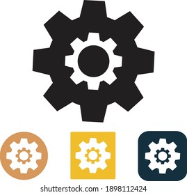 The settings icon is a gear, in three different colors