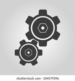 The settings icon. Gears symbol. Flat Vector illustration