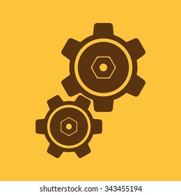 The settings icon. Gears symbol. Flat Vector illustration