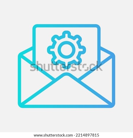 Settings icon in gradient style about email, use for website mobile app presentation