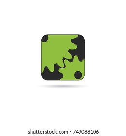 Settings icon green on black, application icon