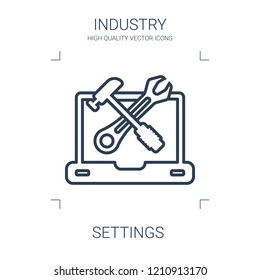 settings icon. high quality line settings icon on white background. from industry collection flat trendy vector settings symbol. use for web and mobile