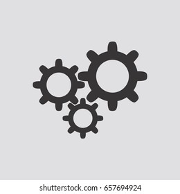 Settings icon infographic isolated on grey background.Vector illustration.