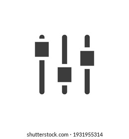 Settings Icon Isolated on Black and White Vector Graphic