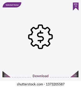 Settings icon isolated on grey background.Premium symbol for website design, mobile application, logo, ui.Modern, simple, isolated, flat best quality icon for web site designs or mobile apps.