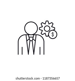 Settings icon isolated on white background. Financial symbol modern, simple, vector, icon for website design, mobile app, ui. Vector Illustration