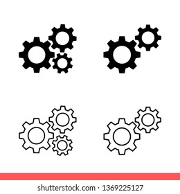 Settings icon isolated on white background, gear vector for web or mobile