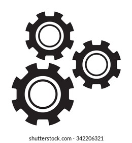 Settings icon isolated on white background. Vector art.