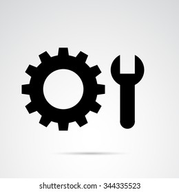Settings icon isolated on white background. Vector art.