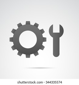 Settings icon isolated on white background. Vector art.