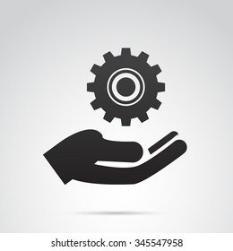 Settings icon isolated on white background. Vector art.