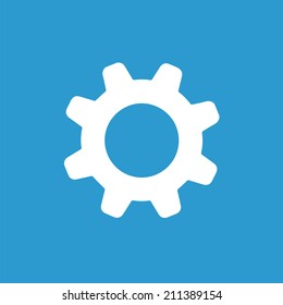 settings icon, isolated, white on the blue background. Exclusive Symbols 