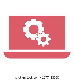 Einstellsymbol mit Laptop-Symbol. 