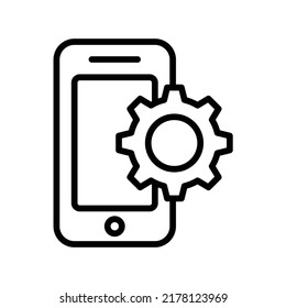 Settings Icon. Line Art Style Design Isolated On White Background