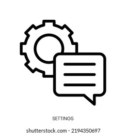 settings icon. Line Art Style Design Isolated On White Background
