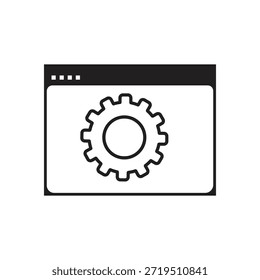 settings icon in line art style on white background, linear style sign for mobile concept and web design, outline vector icon, Symbol, logo illustration.