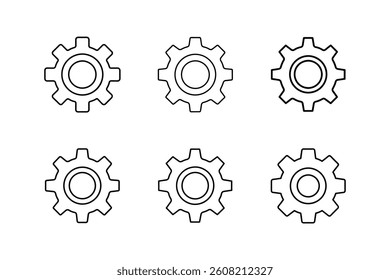 settings icon line art vector illustration