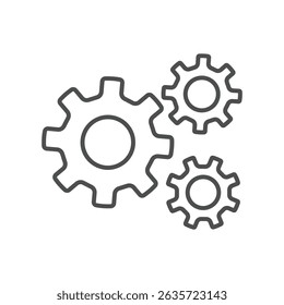 Settings icon line art vector Illustration Containing configuration, maintenance, service, tools, wrench, gear. For website marketing design, logo, app, template, ui, operation, gear, control panel,  