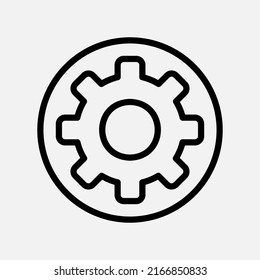 Settings icon in line style about user interface, use for website mobile app presentation