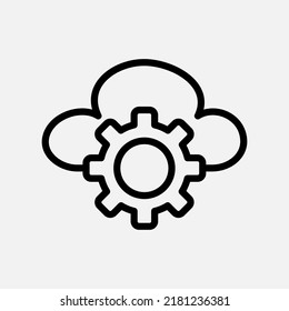 Settings icon in line style about cloud computing, use for website mobile app presentation