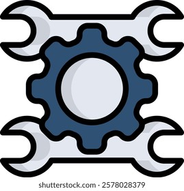 Settings Icon Lineal Color Vector Illustration