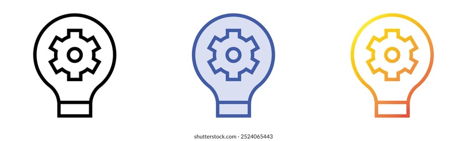 Einstellungen-Symbol. Lineares, blaues Füllungs- und Farbverlauf-Design einzeln auf weißem Hintergrund