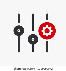 Settings icon, multimedia icon with settings sign. Settings icon and customize, setup, manage, process symbol. Vector illustration
