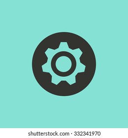 Settings icon on green background. Vector illustration.