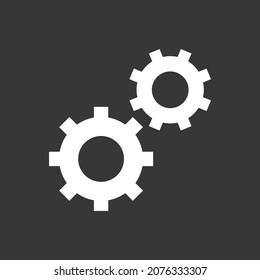 Settings icon on grey background