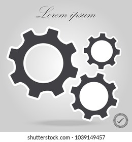 Settings icon on white background. Vector illustration.