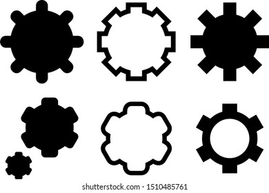 Settings icon on white background. Vector illustration. Gears.