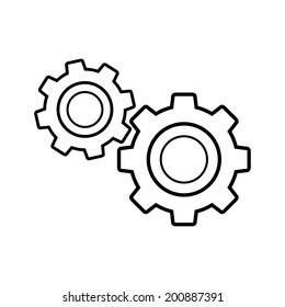 Settings icon on white background.