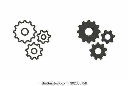 Settings icon on white background. Vector illustration.