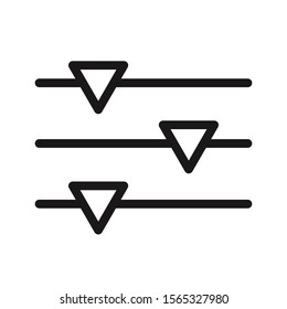 settings icon on white, line style, editable vector