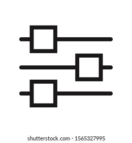settings icon on white, line style, editable vector