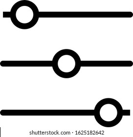 
settings icon on white, line style, editable vector