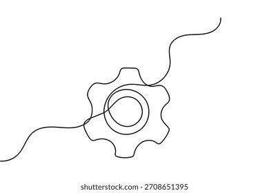 Configurações ícone contorno em uma linha contínua minimalista desenho isolar vetor ícone