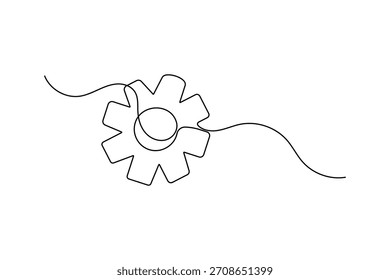 Icono de Configuraciones de contorno en una línea continua Dibujo minimalista Icono de Vector aislado