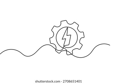 Icono de Configuraciones de contorno en una línea continua Dibujo minimalista Icono de Vector aislado