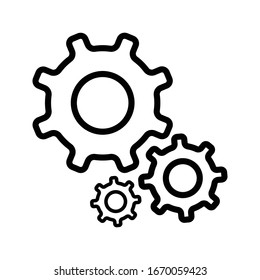settings icon outline isolated vector illustration