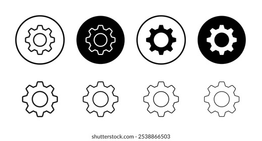 Settings icon outline set sign