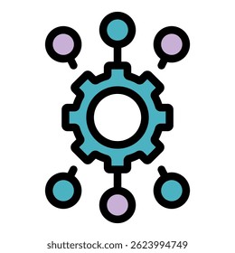 Icono de Configuraciones. Configuraciones de contorno Vector icono de color plano aislado